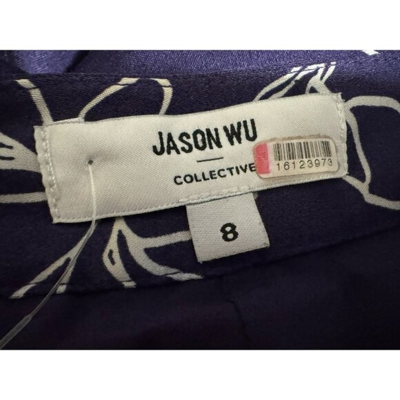 Jason Wu Collective Artistic Floral Wide Leg Trousers Sz 8 Lined Palazzo BoHo - Picture 2 of 7